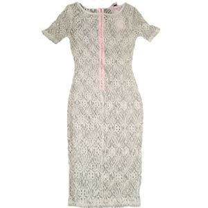 NEW: Full Fish Net White Midi Dress. Size Large